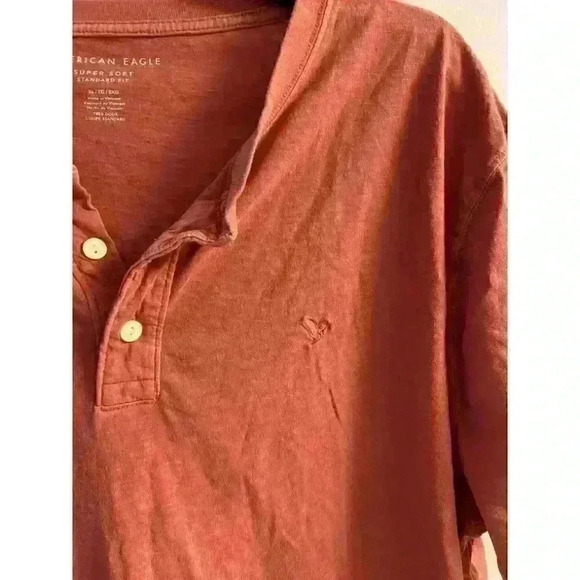AMERICAN EAGLE - super soft standard‎ fit men’s shirt sleeve polo top , XL - Picture 2 of 5